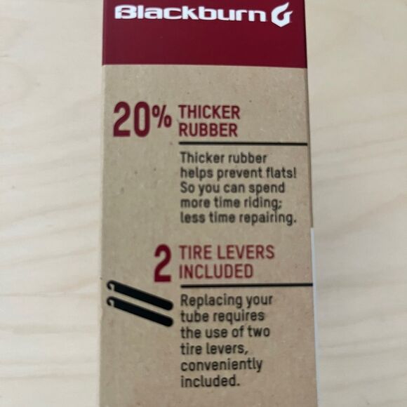 Blackburn Heavy Duty 18" Bicycle Inner Tube w/2 Tire Levers Schrader Valve - Picture 2 of 4